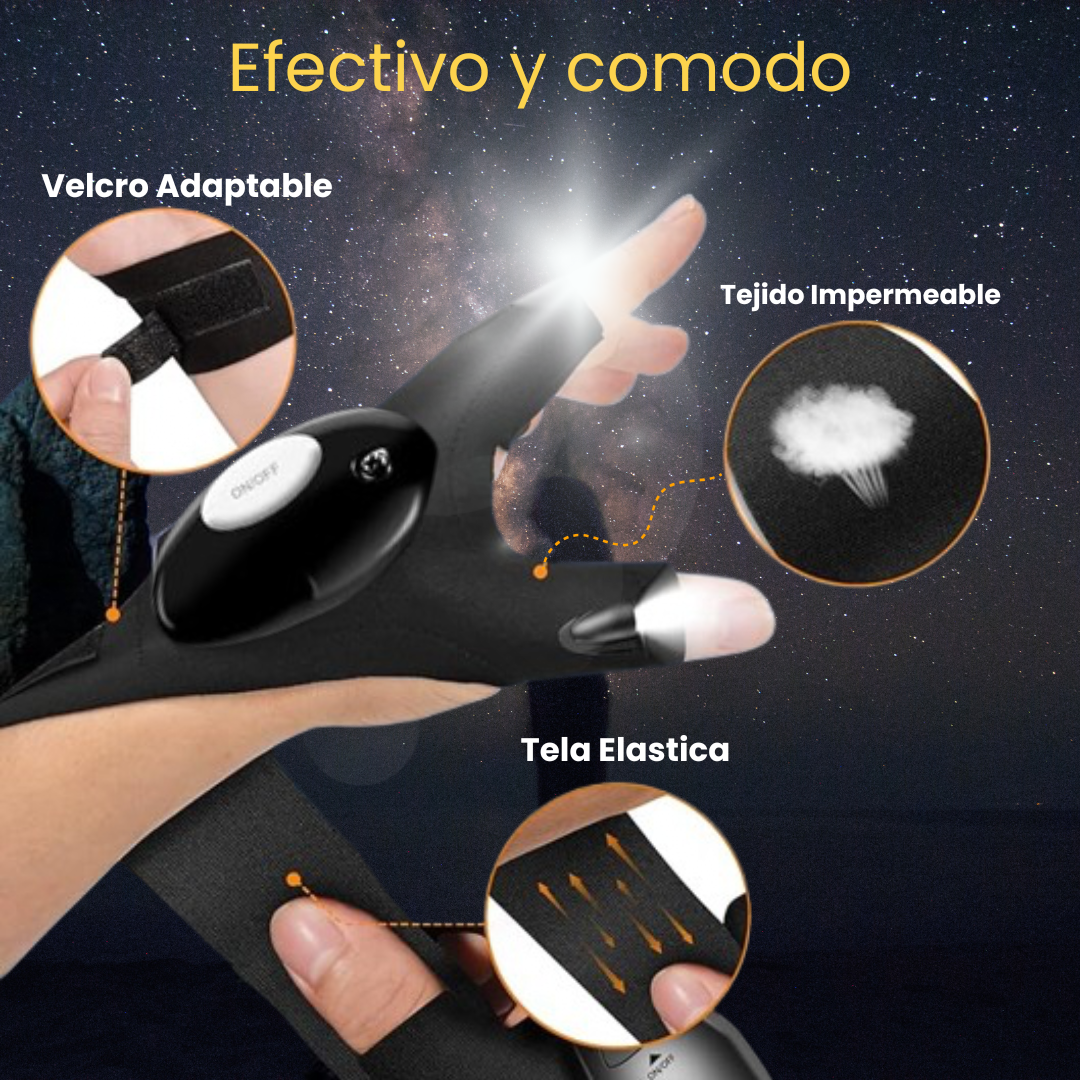 Guantes con luz LED incorporada